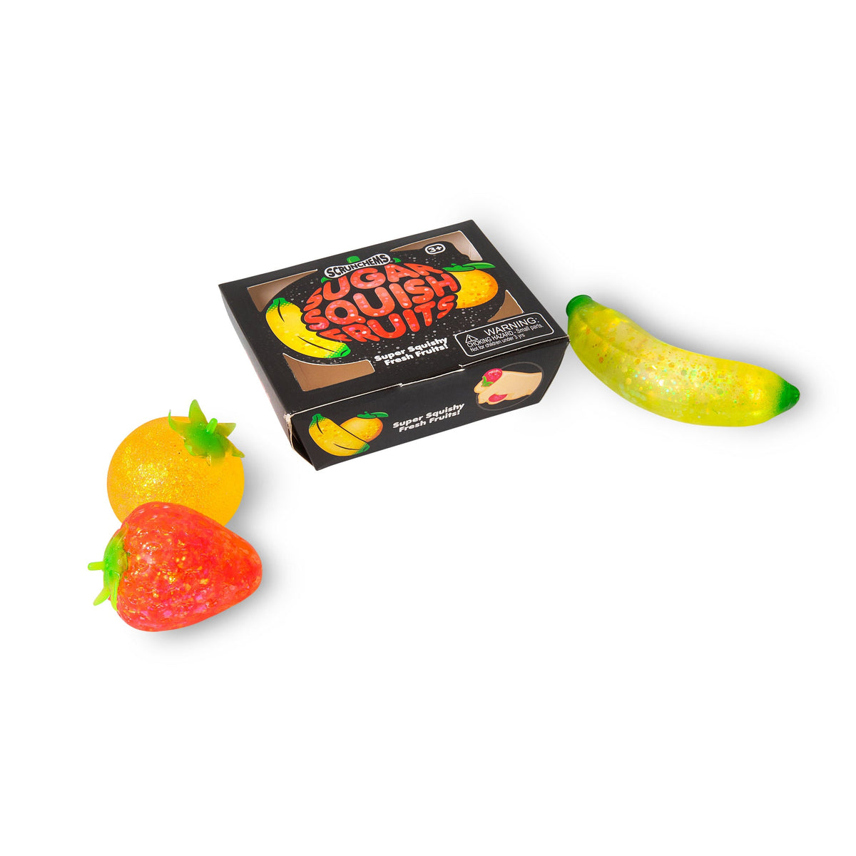 Scrunchems Sugar Squish Fruits Groovy Squishy Fidget Toy 3 Pack