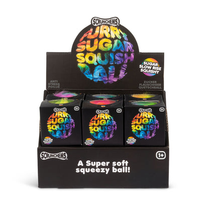Scrunchems Furry Sugar Squish Ball Groovy Squishy Fidget Toy