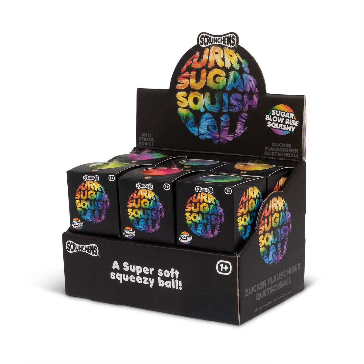 Scrunchems Furry Sugar Squish Ball Groovy Squishy Fidget Toy