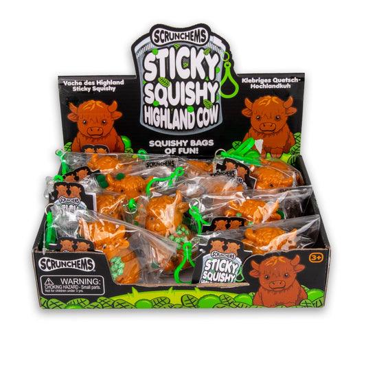 Scrunchems Sticky Highland Cow Groovy Squishy Fidget Toy