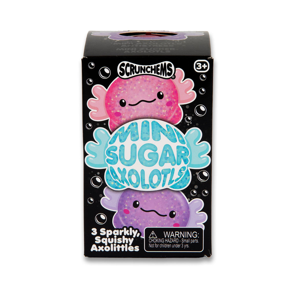 Scrunchems Mini Sugar Axolotls Groovy Squishy Fidget Toy 3 Pack