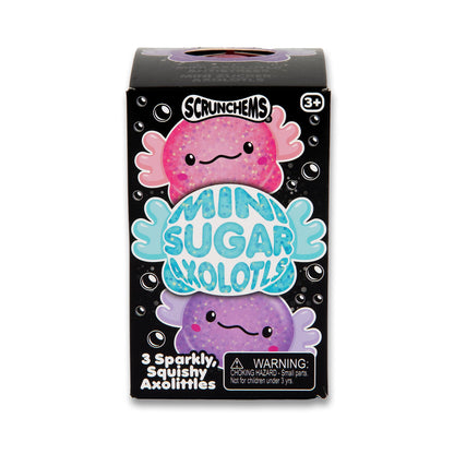 Scrunchems Mini Sugar Axolotls Groovy Squishy Fidget Toy 3 Pack