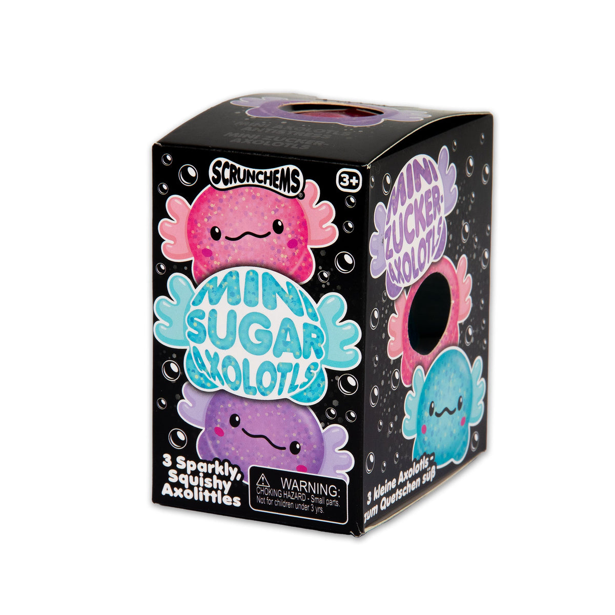 Scrunchems Mini Sugar Axolotls Groovy Squishy Fidget Toy 3 Pack