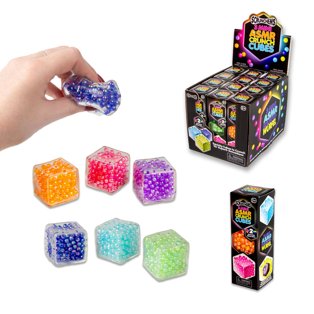 Scrunchems Mini ASMR Crunch Cubes Fidget Toy 3 Pack