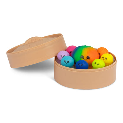 Scrunchems Mega Rainbow Dumpling Groovy Squishy Fidget Toy 9 Pack
