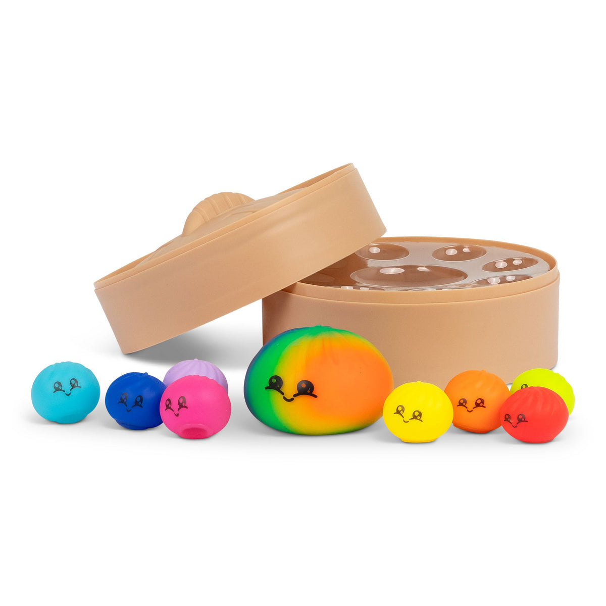 Scrunchems Mega Rainbow Dumpling Groovy Squishy Fidget Toy 9 Pack
