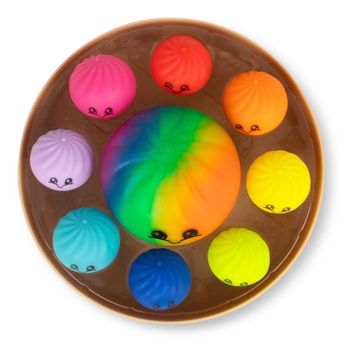 Scrunchems Mega Rainbow Dumpling Groovy Squishy Fidget Toy 9 Pack