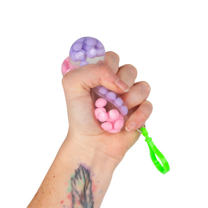 Scrunchems Two-Tone Bead Ball Groovy Squishy Fidget Toy Keychain