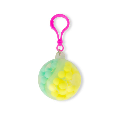 Scrunchems Two-Tone Bead Ball Groovy Squishy Fidget Toy Keychain