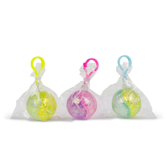 Scrunchems Two-Tone Glitter Ball Keychain Fidget Toy