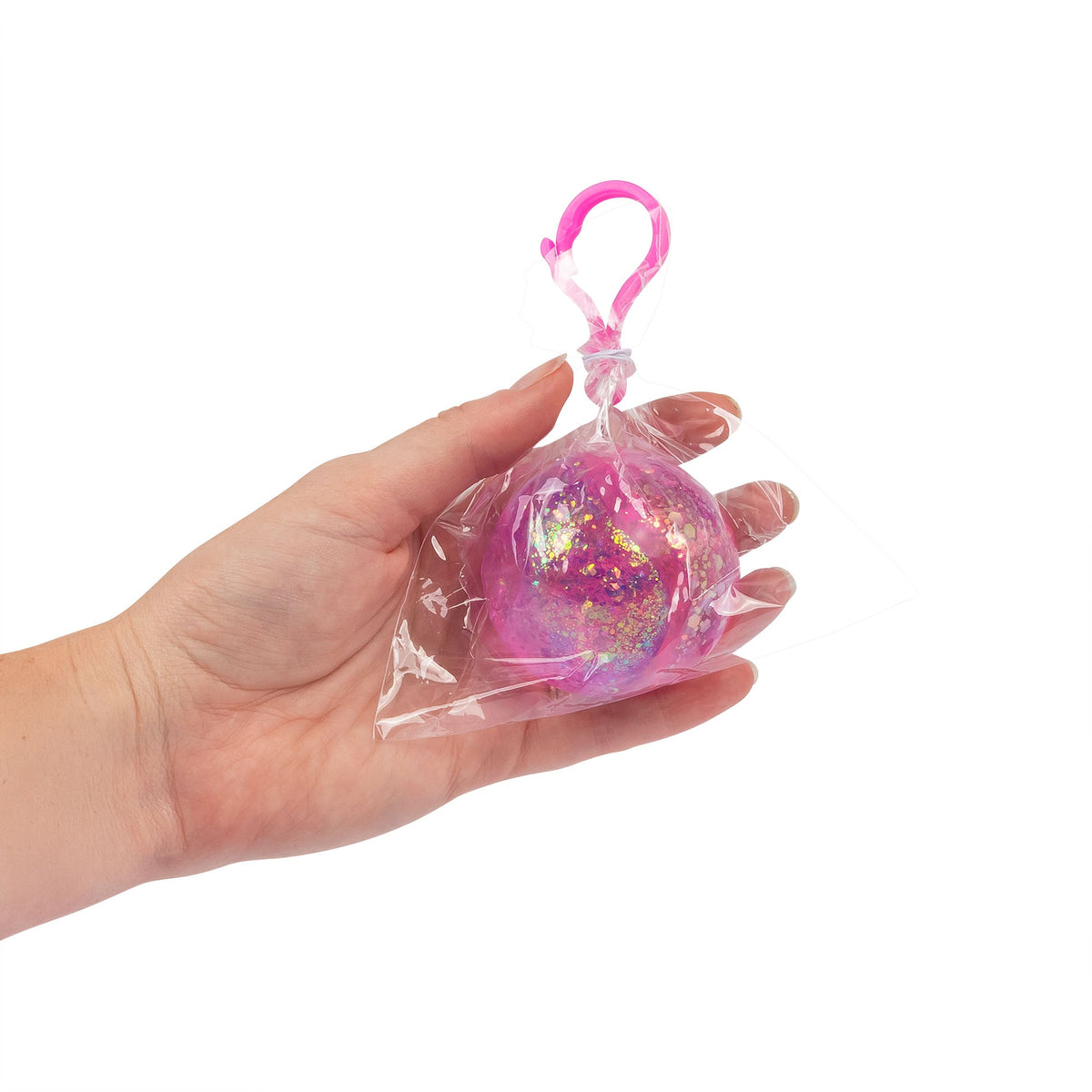Scrunchems Two-Tone Glitter Ball Keychain Fidget Toy