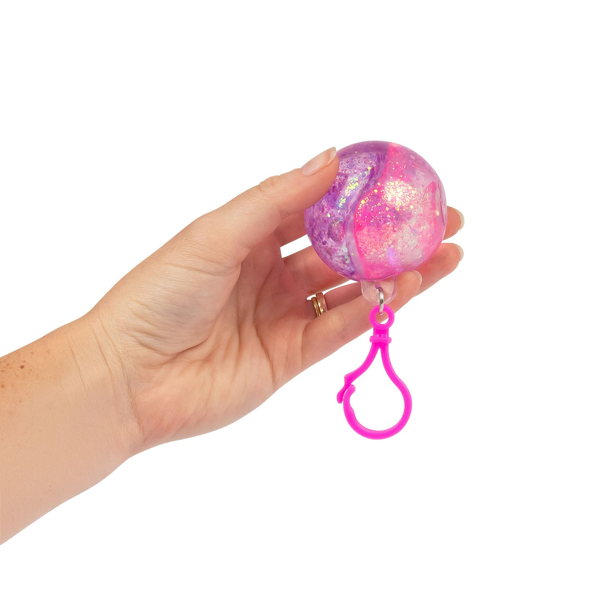 Scrunchems Two-Tone Glitter Ball Keychain Fidget Toy
