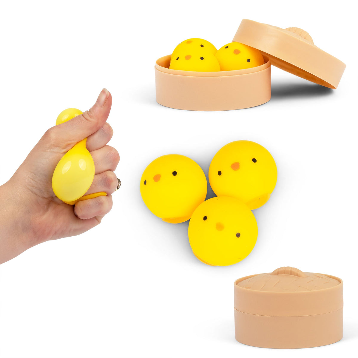 Scrunchems Chick Mini Dumplings Groovy Squishy Fidget Toy 3 Pack