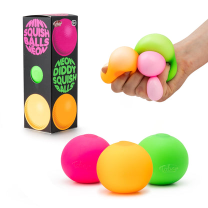 Scrunchems Mini Neon Squish Balls Fidget Toy 3 Pack