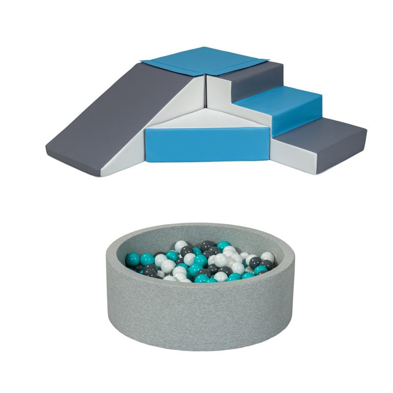 Soft Play Kingdom Step & Slide Ball Pit Bundle Blue