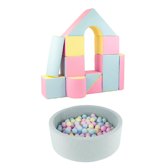 Soft Play Kingdom Castle & Ball Pit Bundle Pastel Trio