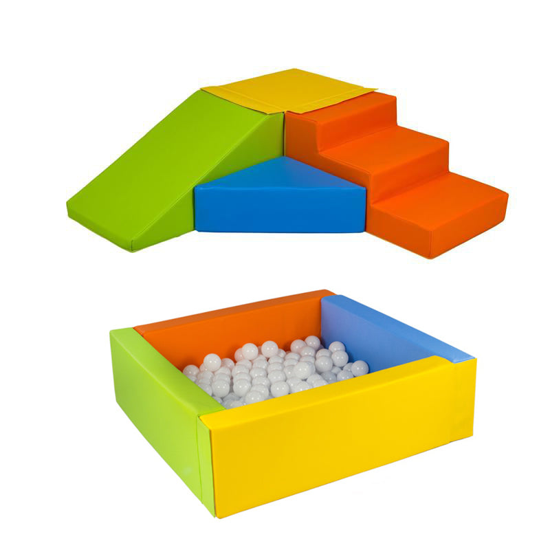 Soft Play Kingdom Step & Slide Square Ball Pit Bundle Multi