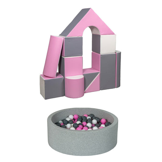Soft Play Kingdom Castle Ball Pit Bundle Pink