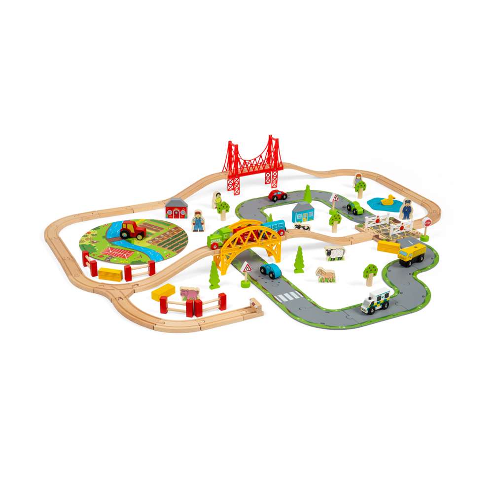 Bigjigs Rail Road & Rail Wooden Train Toy