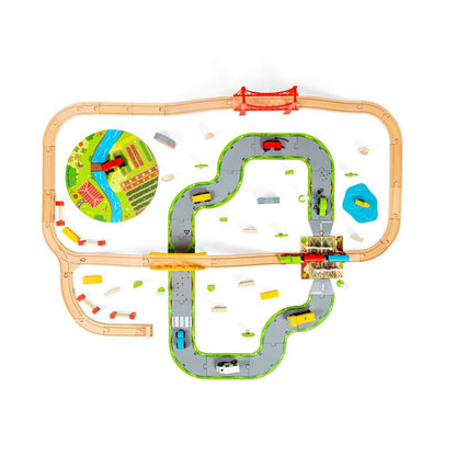 Bigjigs Rail Road & Rail Wooden Train Toy