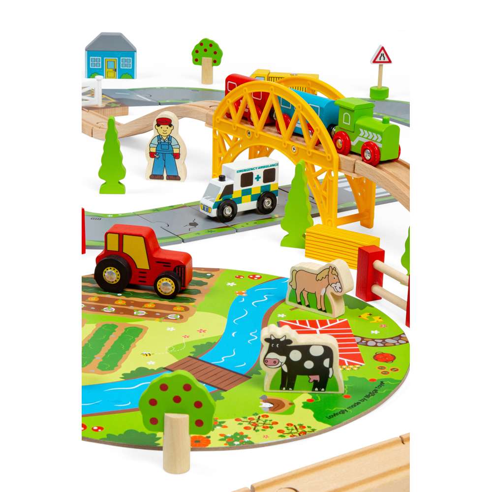 Bigjigs Rail Road & Rail Wooden Train Toy