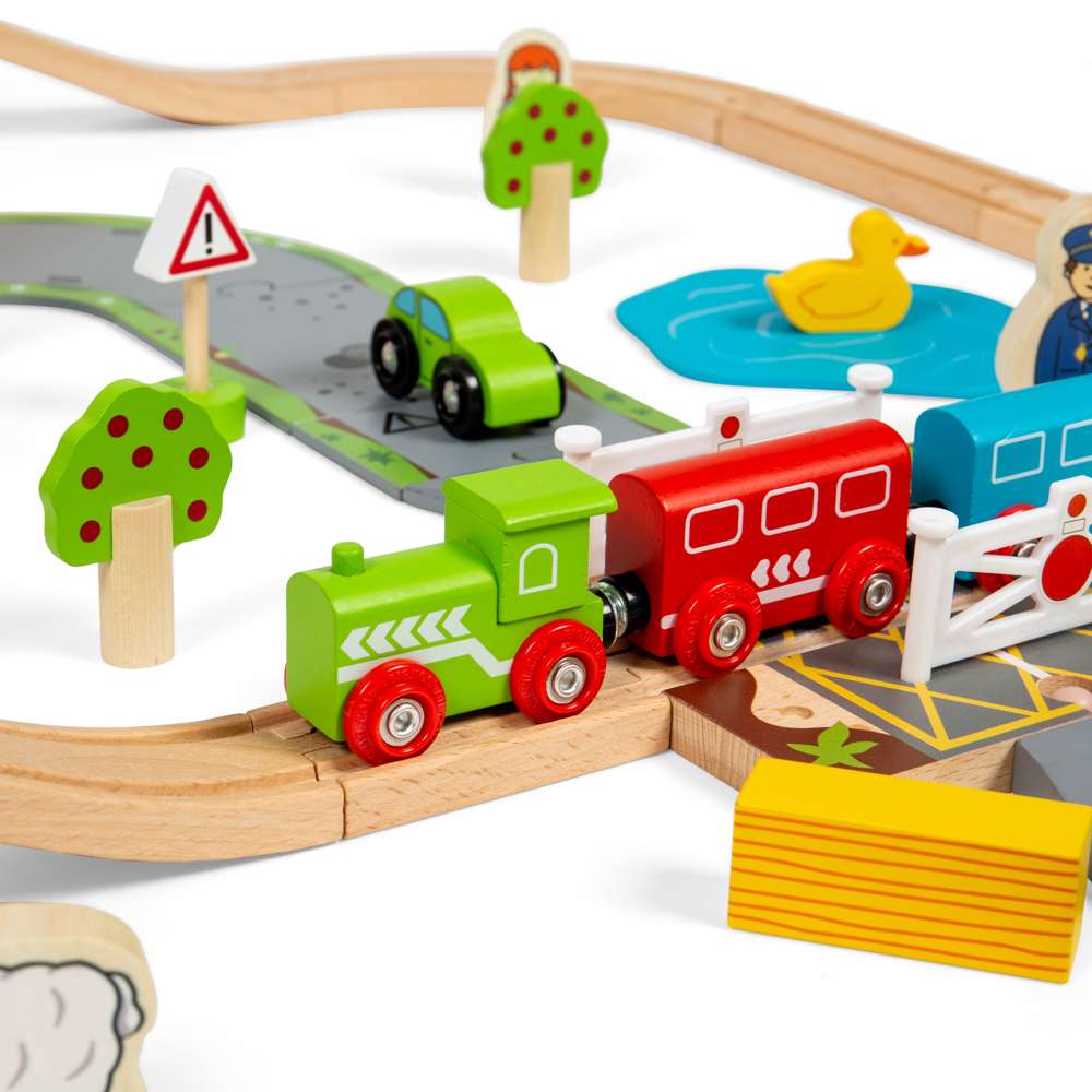 Bigjigs Rail Road & Rail Wooden Train Toy