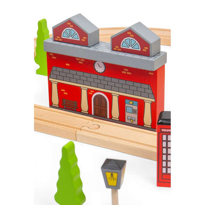 Bigjigs Rail City Road and Railway Wooden Train Set