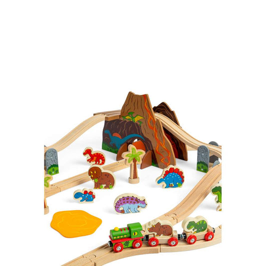 Bigjigs Rail Dinosaur Wooden Train Set
