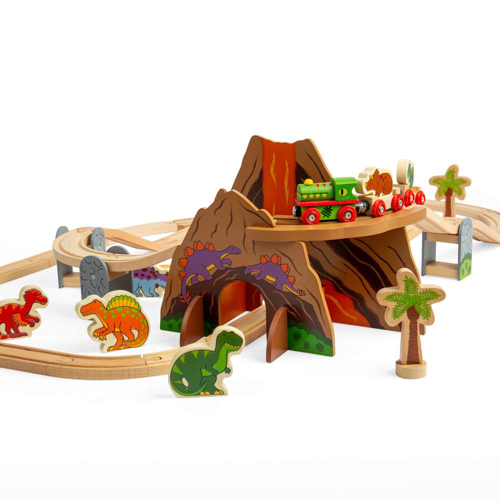 Bigjigs Rail Dinosaur Wooden Train Set