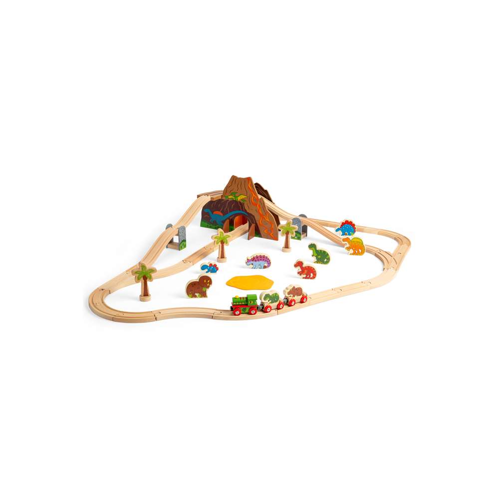 Bigjigs Rail Dinosaur Wooden Train Set