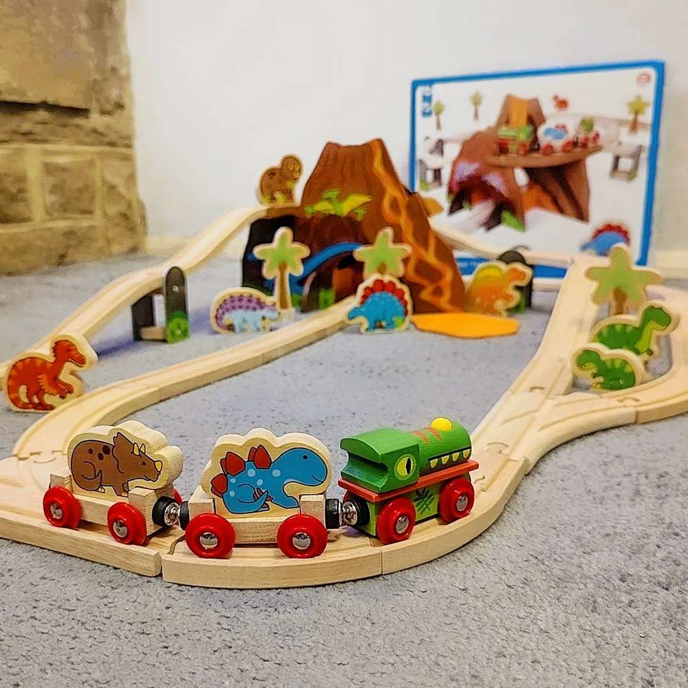 Bigjigs Rail Dinosaur Wooden Train Set