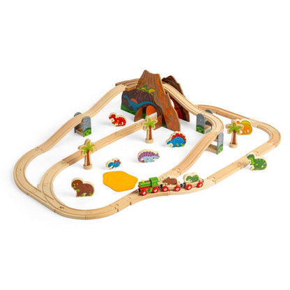 Bigjigs Rail Dinosaur Wooden Train Set