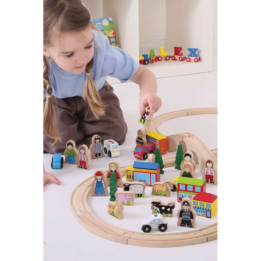 Bigjigs Rail Trackside Accessory Set Wooden Toy