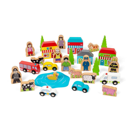 Bigjigs Rail Trackside Accessory Set Wooden Toy