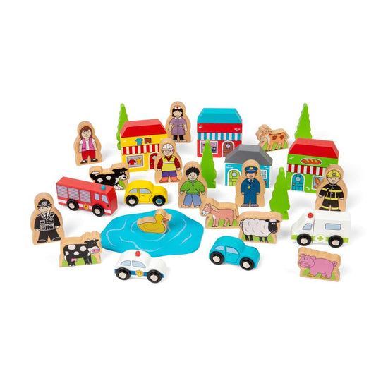 Bigjigs Rail Trackside Accessory Set Wooden Toy