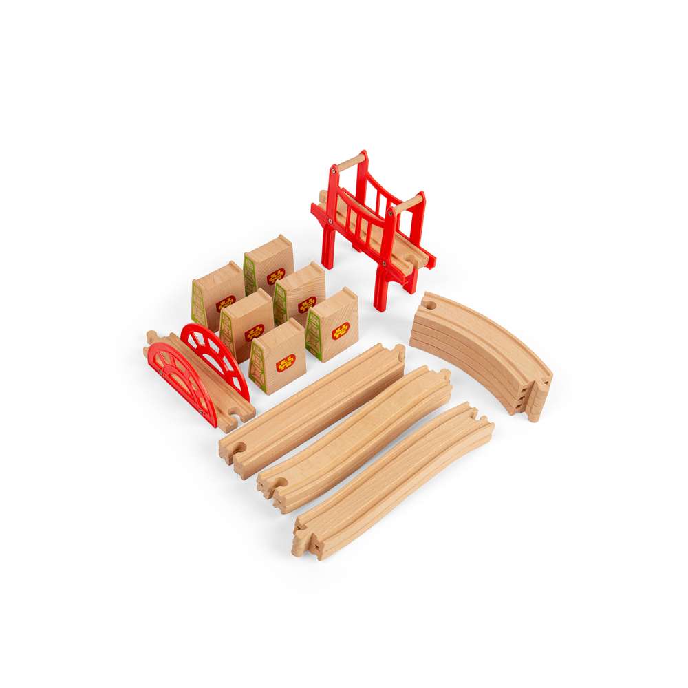 Bigjigs Rail Bridge Expansion Set Wooden Train Accessory
