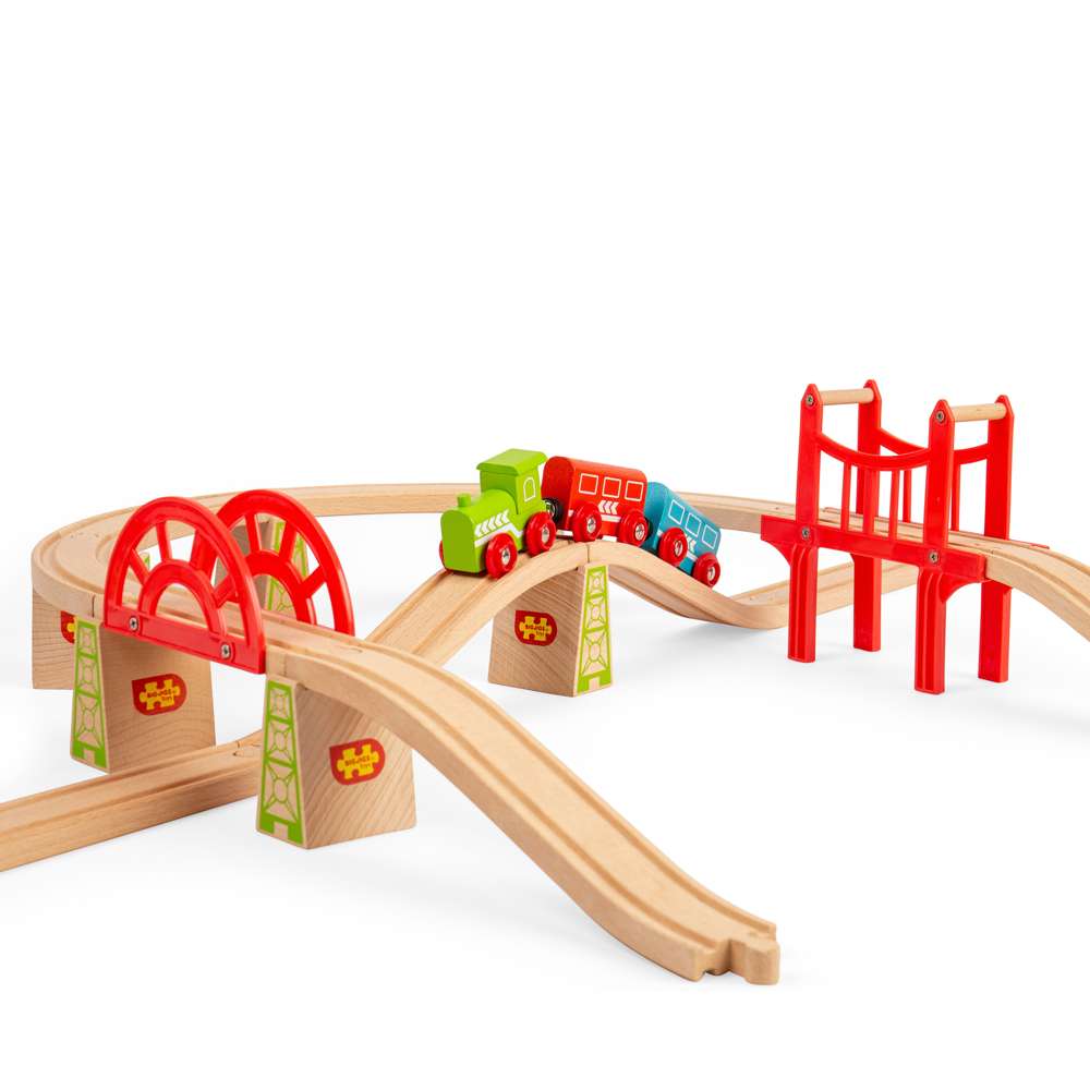 Bigjigs Rail Bridge Expansion Set Wooden Train Accessory