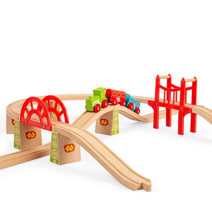 Bigjigs Rail Bridge Expansion Set Wooden Train Accessory