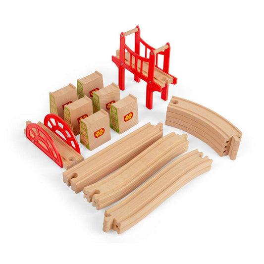 Bigjigs Rail Bridge Expansion Set Wooden Train Accessory