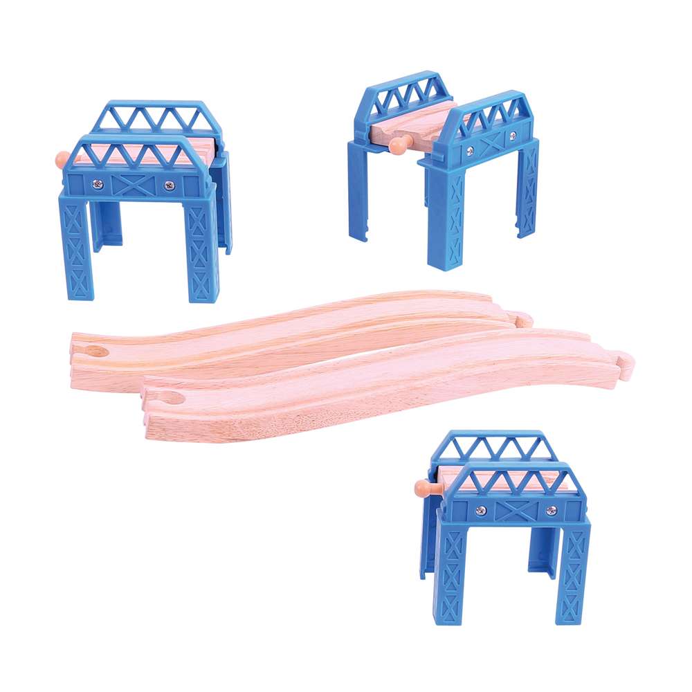 Bigjigs Rail Construction Support Set Wooden Toy 5 Pack