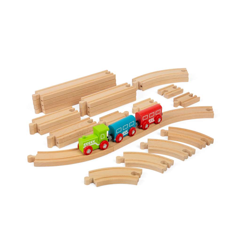 Bigjigs Rail Curves and Straights Expansion Wooden Train Track Set