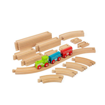 Bigjigs Rail Curves and Straights Expansion Wooden Train Track Set