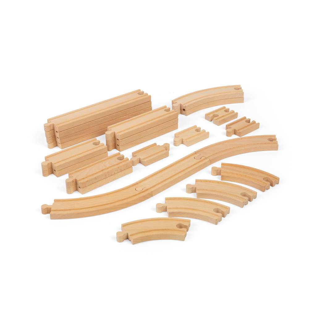 Bigjigs Rail Curves and Straights Expansion Wooden Train Track Set