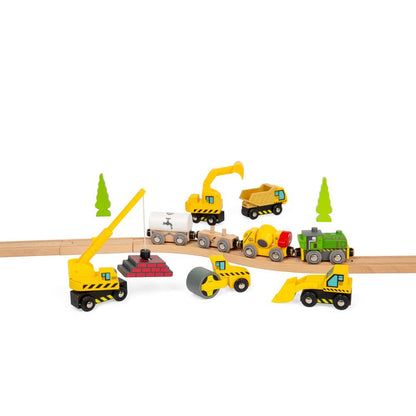 Bigjigs Rail Site Vehicles Wooden Toy Set 5 Pack