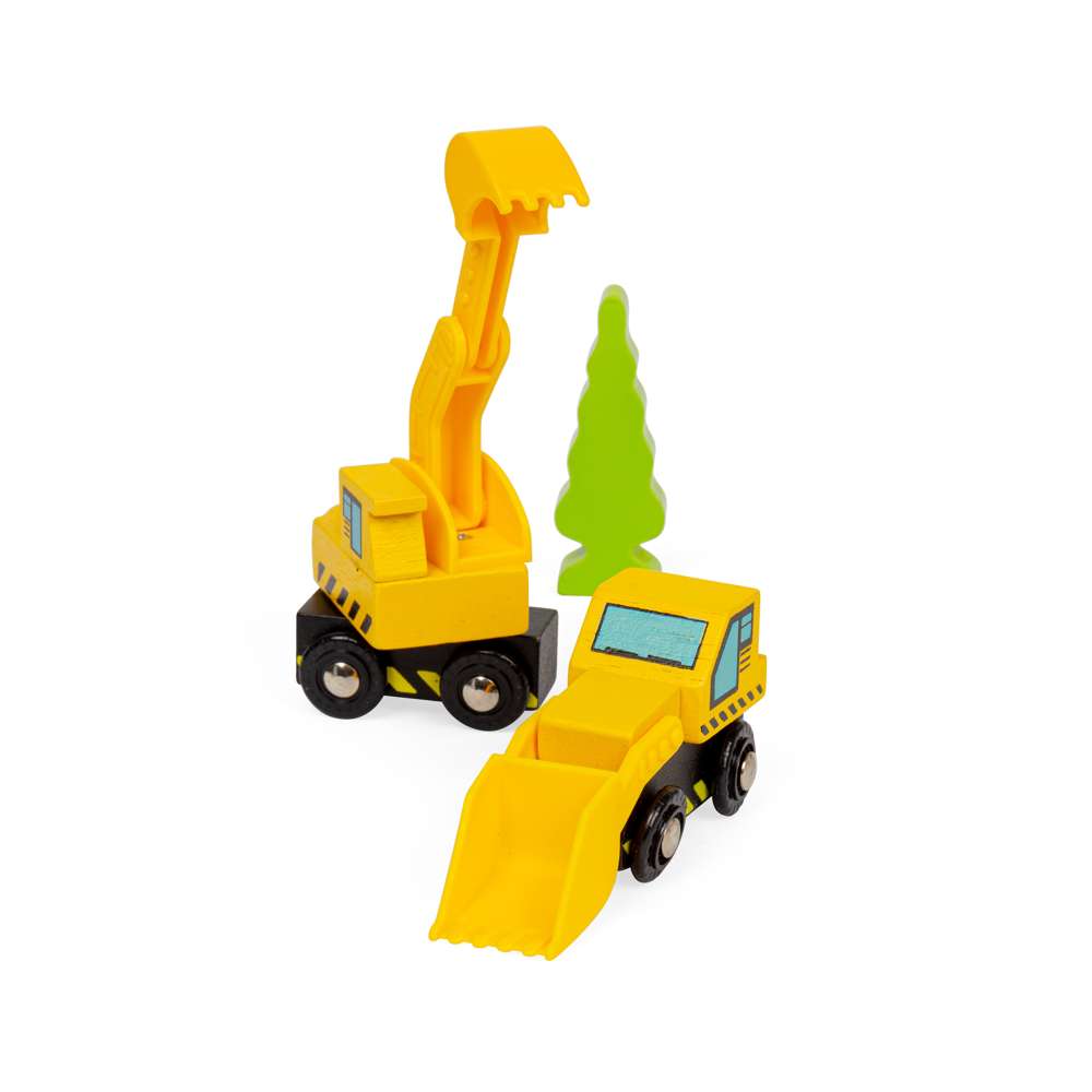 Bigjigs Rail Site Vehicles Wooden Toy Set 5 Pack