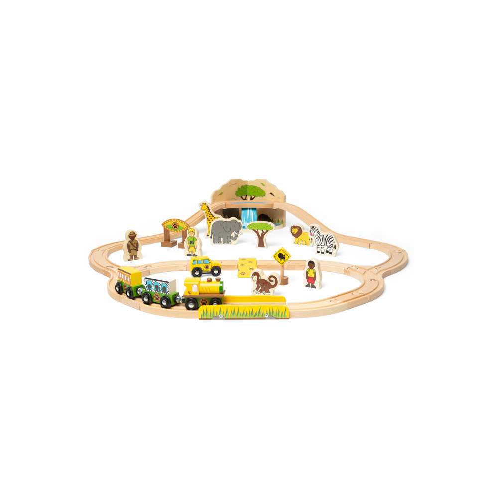 Bigjigs Rail Safari Wooden Train Set