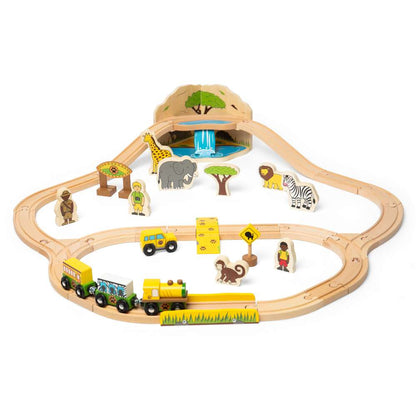 Bigjigs Rail Safari Wooden Train Set