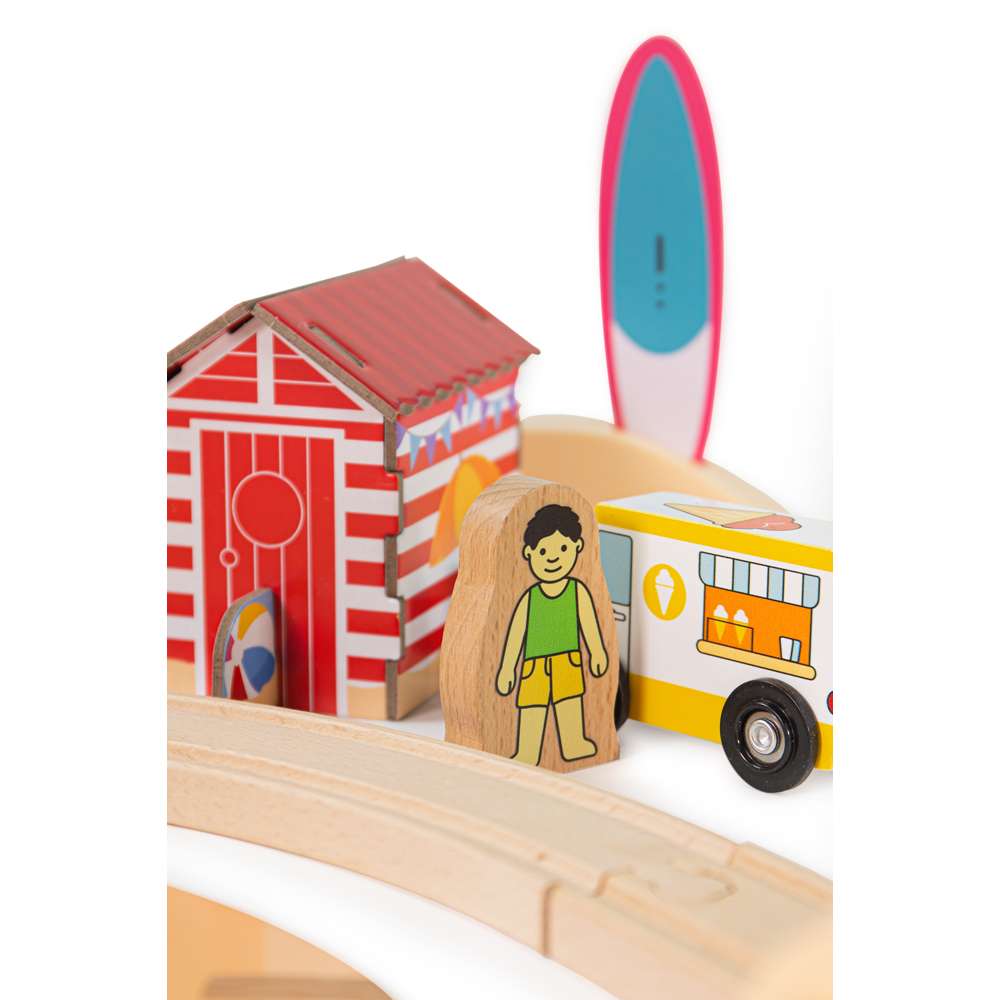 Bigjigs Rail Coastal Clean Up Wooden Train Toy