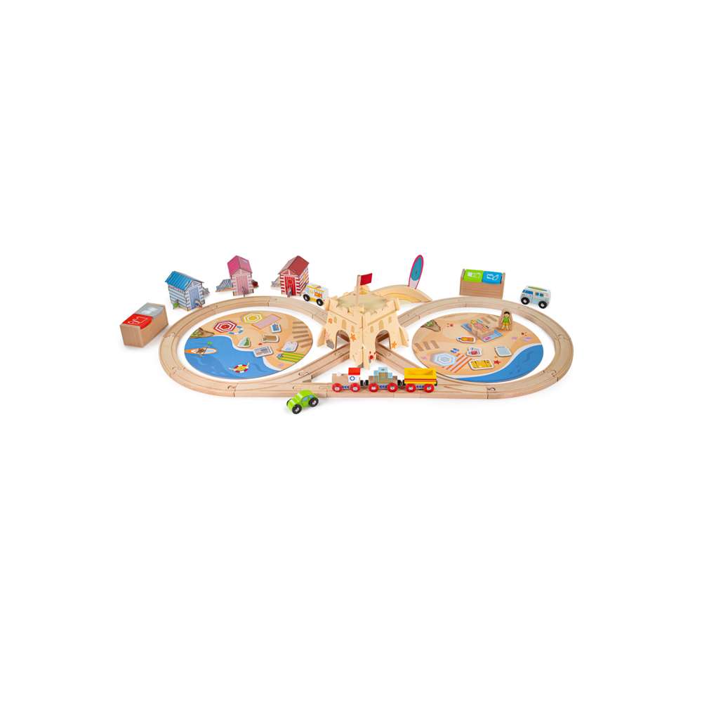 Bigjigs Rail Coastal Clean Up Wooden Train Toy