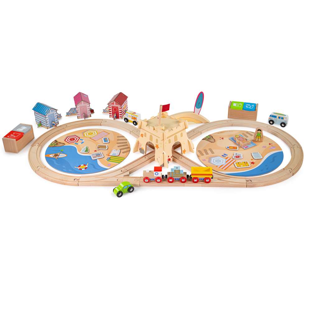 Bigjigs Rail Coastal Clean Up Wooden Train Toy